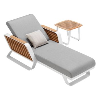 Шезлонг Wing Sunlounger set-Сив