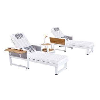 Сет York Sunlounger set-Бял