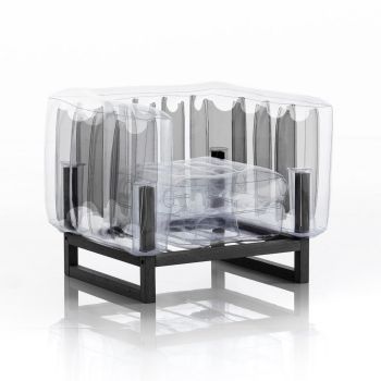 Кресло Йоми алуминиево двуцветно прозрачно+черно