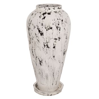 Подова ваза антично бяла