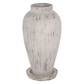 Подова ваза  антично бял цвят