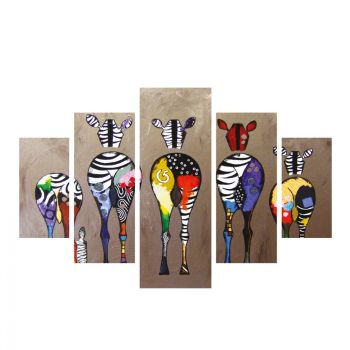 Картина 5 части Цветни зебри
