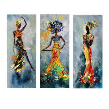 Картини Африканки с цветни рокли
