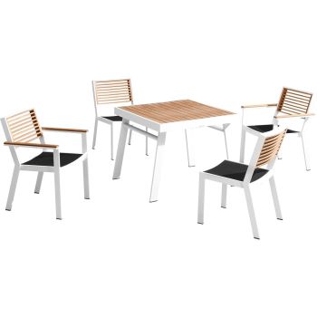 Трапезен сет York Dining set 5-Бял