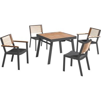 Трапезен сет York Dining set 5-Черен