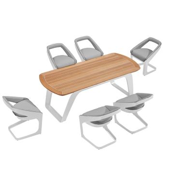 Трапезен сет Onda 6 Dining Sunbrella-Сив