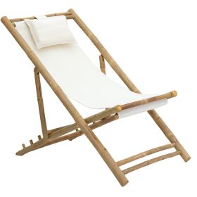 Сгъваем бамбуков плажен стол