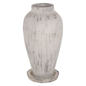 Подова ваза  антично бял цвят